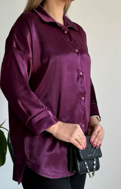 شومیز ساده ساتن ال ایکس