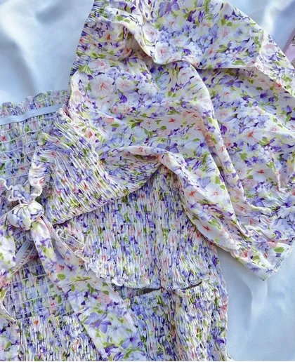 پیراهن کش دوزی گل‌دار شین🌸