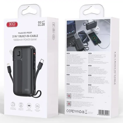 پاور بانک 10000 با کابل لایتنینگ و تایپ سی و شارژر دیواری ایکس او XO PR259