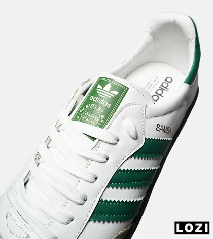کفش کتانی مردانه و زنانه سامبا سفید سبز ADIDAS Samba مدل 7261
