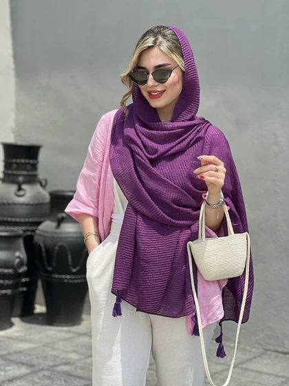 شال نخ پلیسه شاین شاینا کد 647