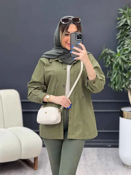 مانتو دو جیب زاپ‌دار دنیز