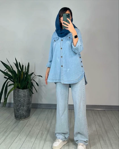 شلوار جین نیم بگ 3