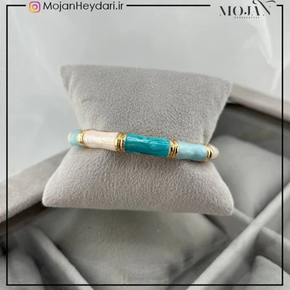 دستبند زنانه بنگل با طرح میناکاری شیک و ظریف کد bg10014