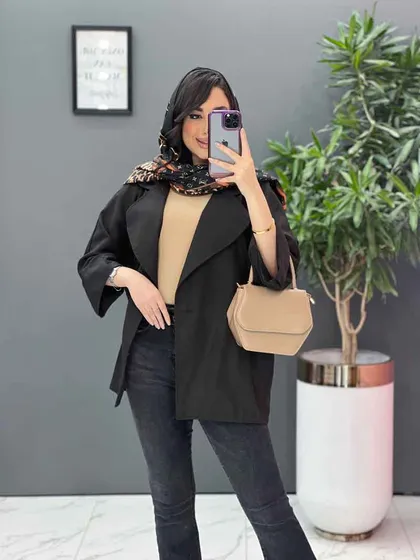 مانتو پانچ لینن تک دکمه