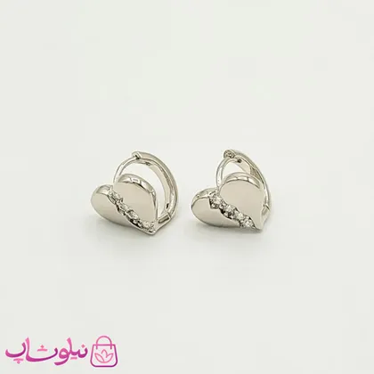 گوشواره ژوپینگ مدل قلب شکسته سیلور 791-1