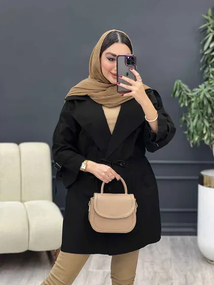 مانتو لینن چهاردکمه کاتیا