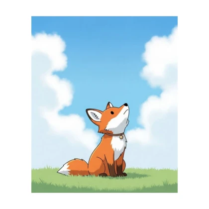 استیکر پارچه و لباس پاد آفرین مدل کارتونی روباه مزرعه بامزه جذاب کد 1389