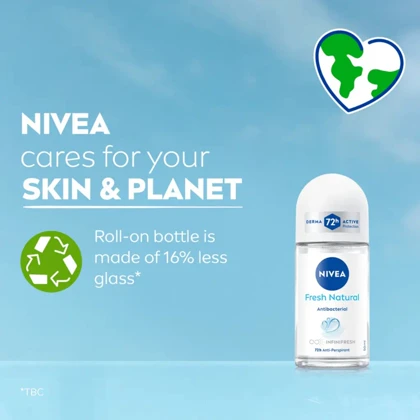 رول ضد تعریق زنانه نیوآ NIVEA مدل Fresh Natural 72H آنتی باکتریال 50ml