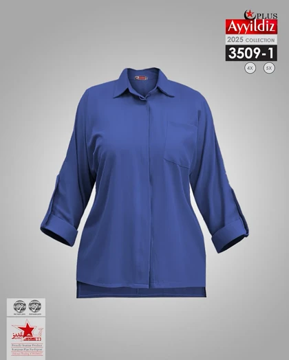 شومیز/ مانتو زنانه سایز بزرگ کد 3509