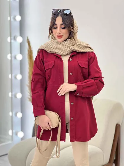 مانتو جیب پیله آستین برش‌دار