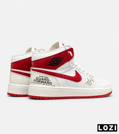 کتانی نایک Air Jordan 1 سفید قرمز مدل 9719 استایل کلاسیک و خیابانی