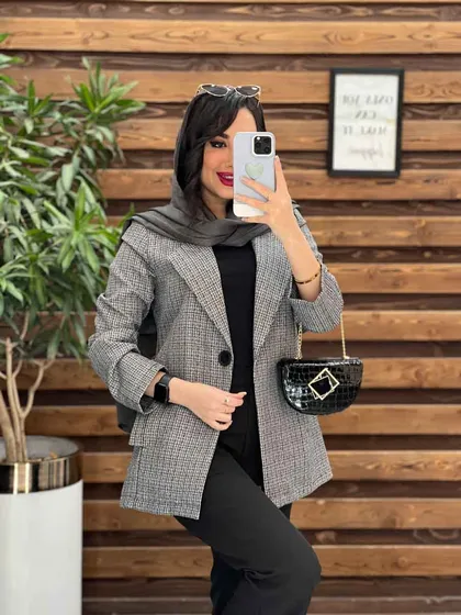 مانتو طرحدار یقه انگلیسی