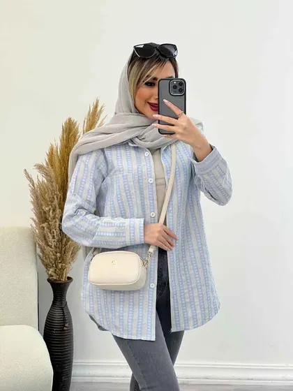 شومیز راه راه لوزی دار