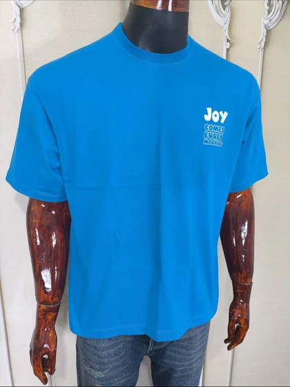 تیشرت یقه گرد مردانه آبی