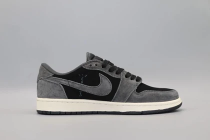 کتانی نایکی جردن 1 لو تراویس طوسی مشکی /Nike air Jordan1Travis