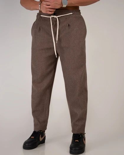 شلوار فوتر مام فیت قهوه ای * اورجینال دیلم
