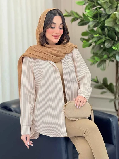 شومیز راه راه تک جیب