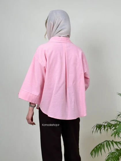 شومیز باکسی لینن زنانه نیکا