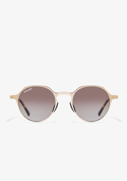 عینک آفتابی دی فرانکلین مدل D.franklin Ultra Light S Round Metal Gold / Gradient Brown