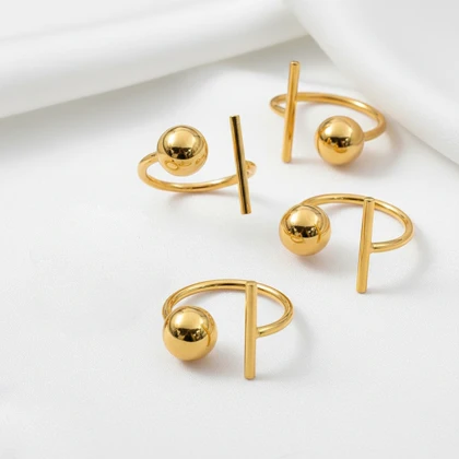 انگشتر ژوپینگ طرح تی و توپک طلایی