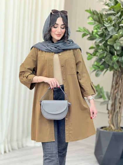 مانتو بغل سه دکمه جیب دوبل