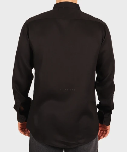 پیراهن مردانه آستین بلند دکمه مخفی 0372