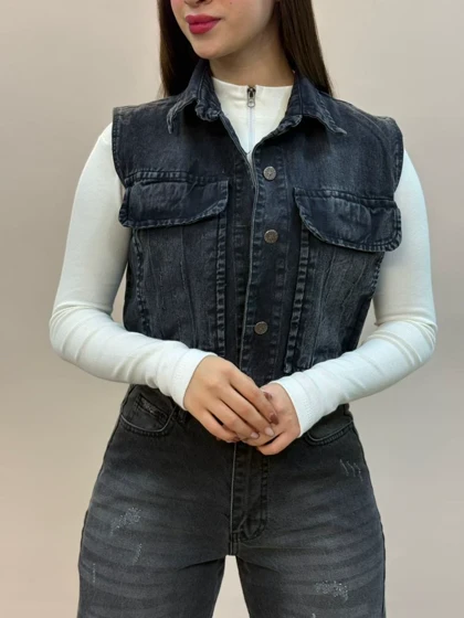 وست جین کوتاه ذغالی