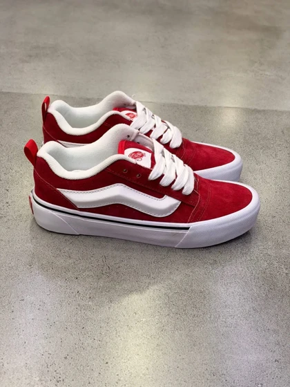کتانی ویتنامی ونس نو اسکول قرمز سفیدVans Knu Skool Red White