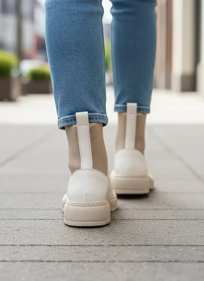 نیم بوت زنانه رزمری مدل Rosse merry Flat Ankle Boots SH5901