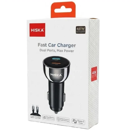 شارژر فندکی هیسکا HISKA مدل HCC-307 با قابلیت شارژ سریع