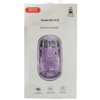 موس بی سیم دو حالته قابل شارژ با طراحی شفاف ایکس او M12