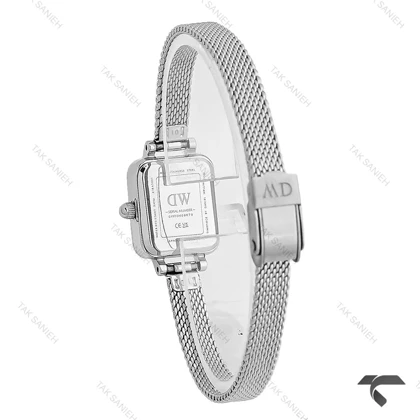 ساعت دنیل ولینگتون مینی زنانه سیلور صفحه سبز مهندسی حصیری DW-10675-L