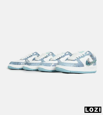 کفش کتانی مردانه و زنانه سفید آبی NIKE dunk low steam puppet