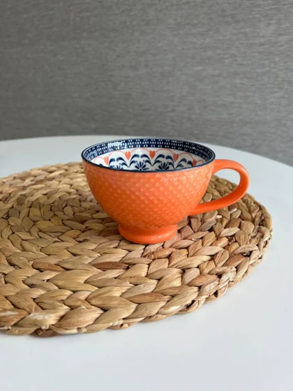 فنجان لته خوری طرح دار رنگی دنی هوم / BA56