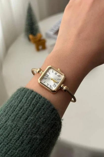 ساعت مچی زنانه بنگل صفحه مربعی