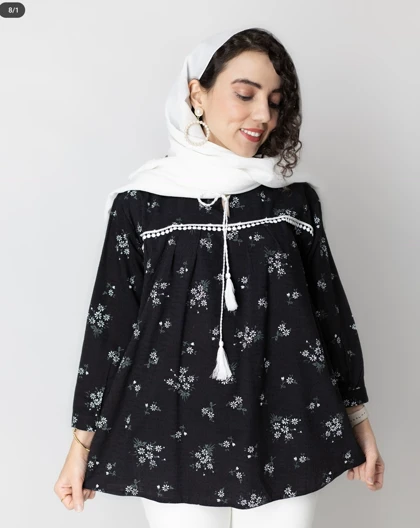 تونیک زنانه گل‌دار منگوله‌دار