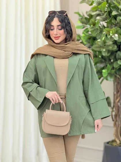مانتو برش هلالی دو جیب آرزو