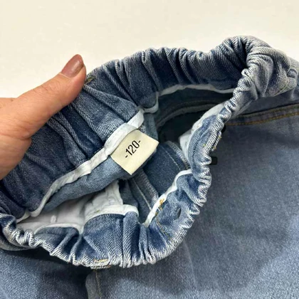 شلوار بگ دخترانه جین مدل پاکتی ریش دار