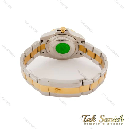 ساعت رولکس ساب مارینر زنانه دورنگ طلایی صفحه مشکی Rolex-5467-G