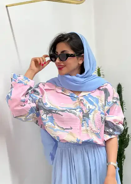 شومیز طرح دار کد 4072