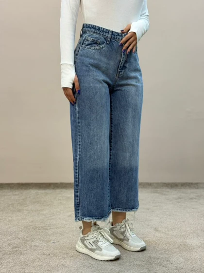 شلوار واید بگ جین آبی تینت بروسو