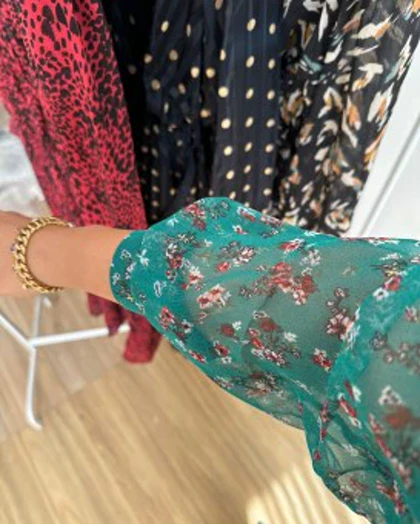 پیراهن حریر سرمه سری 19