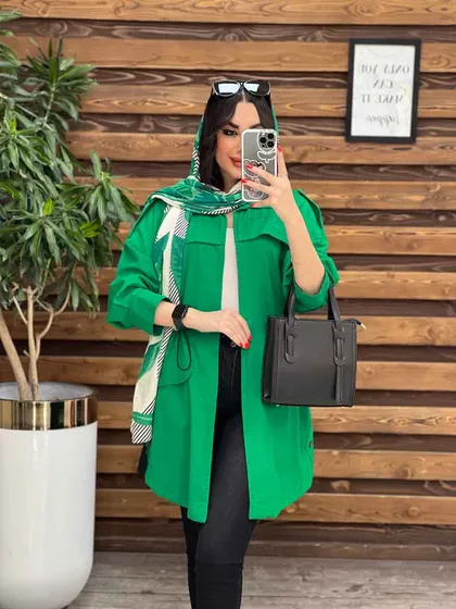 مانتو لینن کمرگت بغل سه دکمه