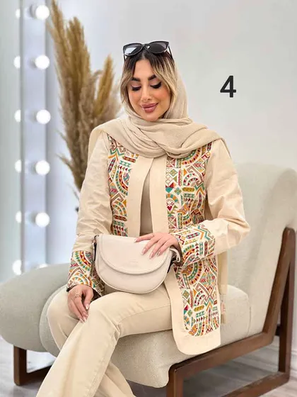 مانتو کتی لینن خرجه کاری هندی