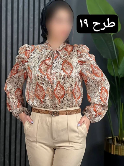 شومیز حریر آستین پف کد 1865