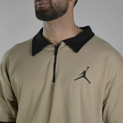 پولوشرت نیم زیپ اسپرت جردن مدل CMP-3E837 نسکافه ای