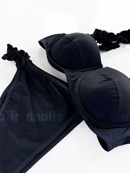 بیکینی کاپ‌دار بند پلیسه ساده