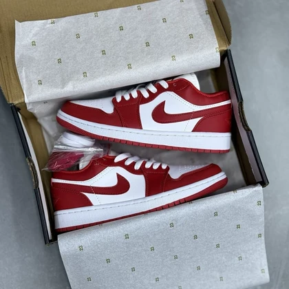 کتانی ویتنامی نایک ایر جردن وان لو سفید قرمزNike Air Jordan 1 Low Red white