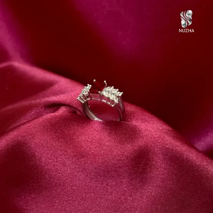 انگشتر جواهری نقره زنانه کدanz1106